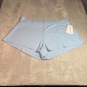 NWT Athleta Women Wind Down Sleep Short Light Blue 3X Waffle Knit Pajama Lounge